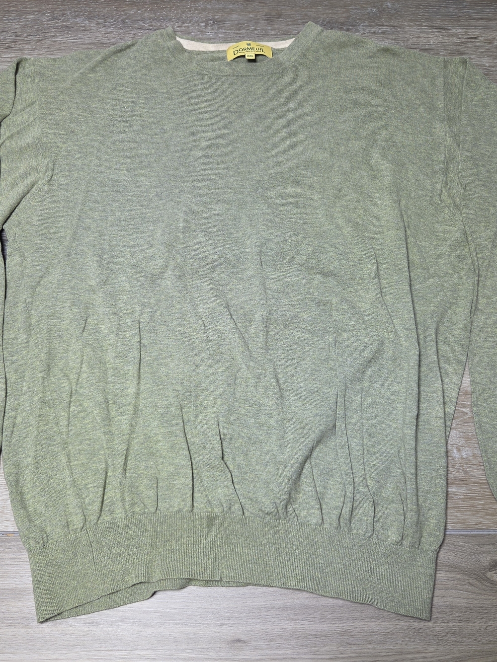 Dormeuil Paris London Men's Cotton Crewneck Pullover Sweater XXL Green
